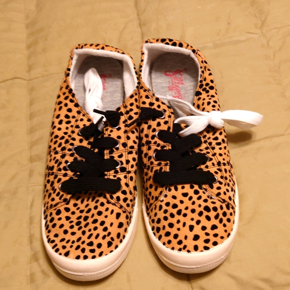 Jellypop Dallas Tan leopard print, Women's 11